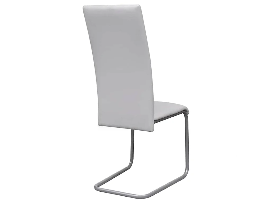 Chaises à manger cantilever lot de 4 blanc similicuir