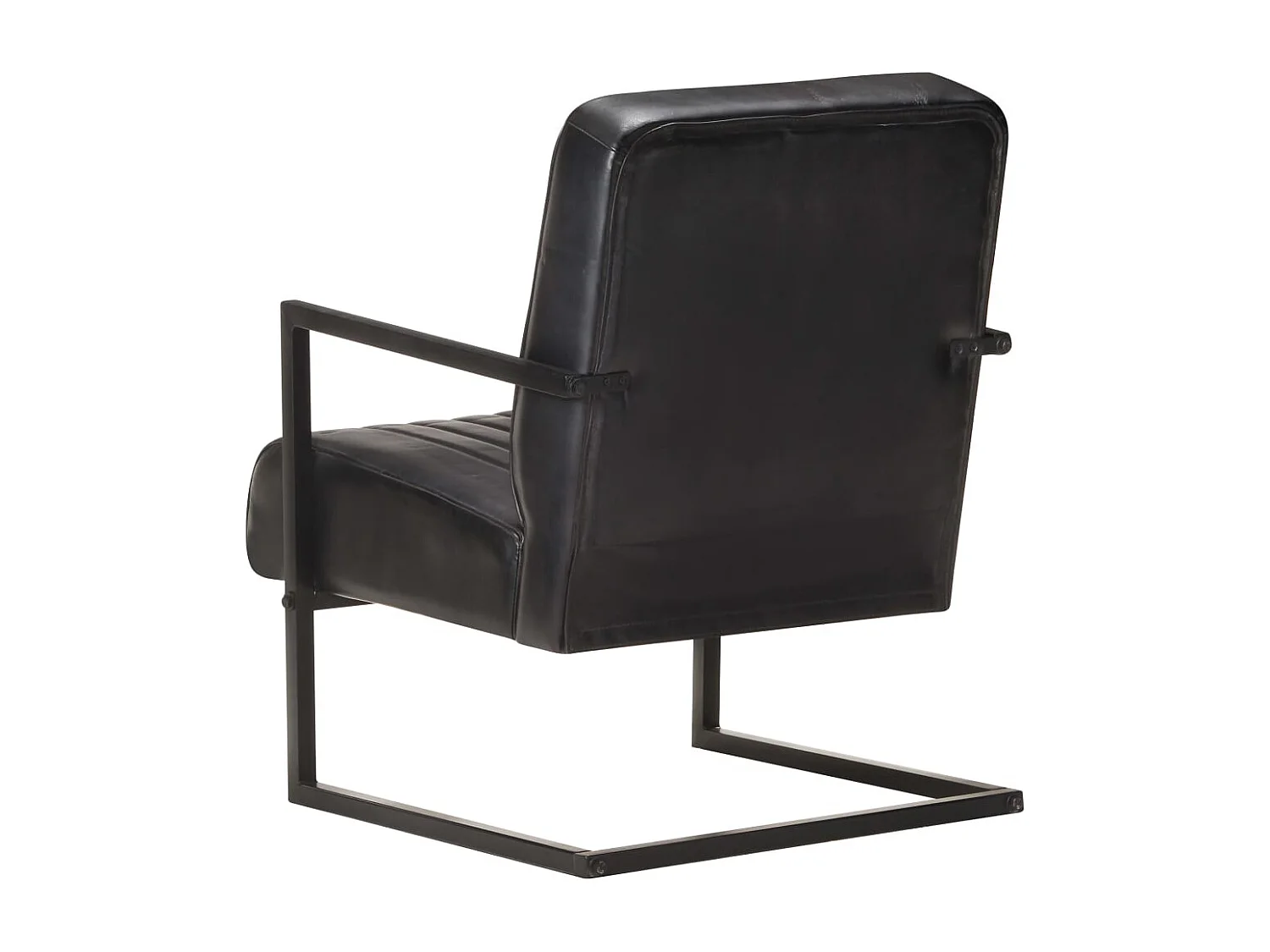Chaise de canapé cantilever noir cuir véritable