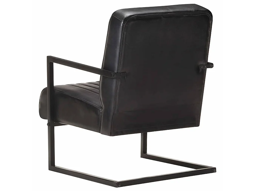 Chaise de canapé cantilever noir cuir véritable
