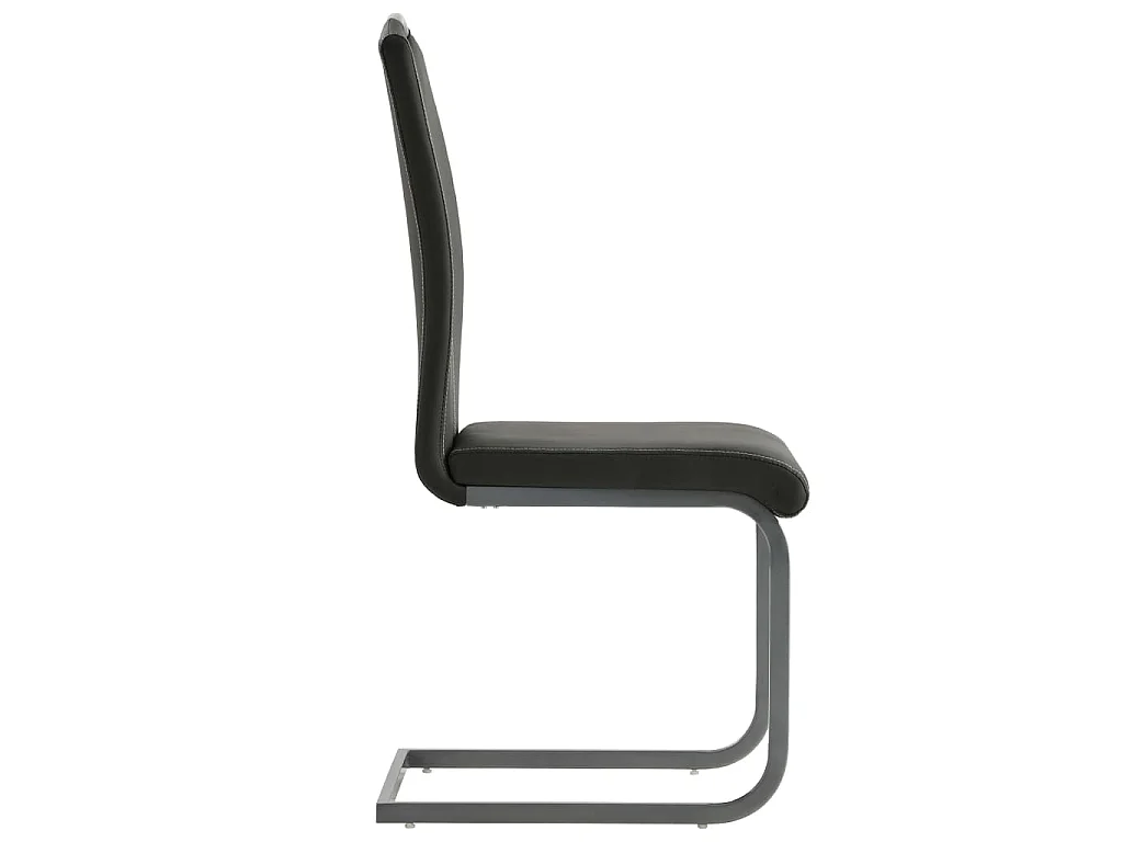 Chaises à manger cantilever lot de 2 gris similicuir