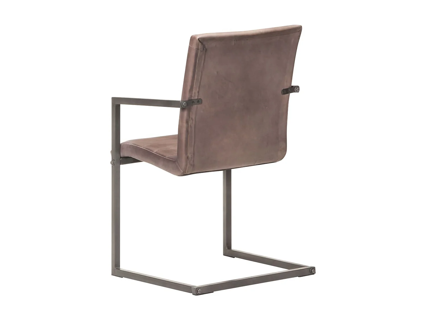 Chaises à manger cantilever lot de 6 marron cuir véritable