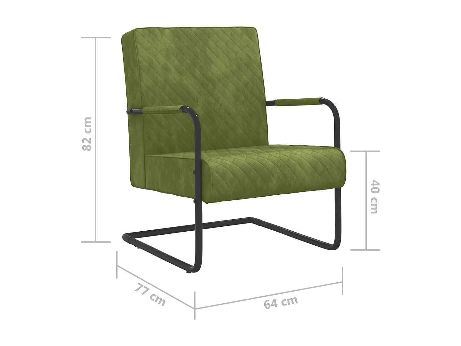 Freischwinger Hellgrün Samt