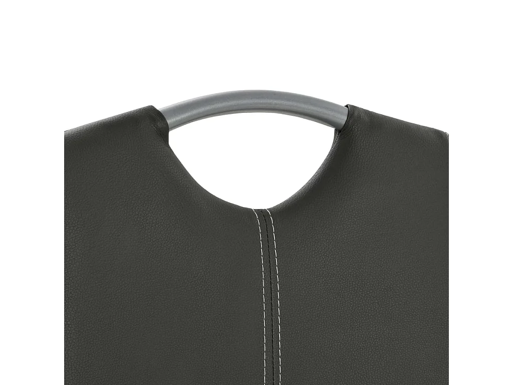 Sedie da Pranzo a Sbalzo 4 pz Grigie in Similpelle