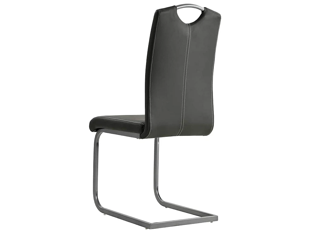 Sillas de comedor voladizas 4 unidades cuero sintético gris