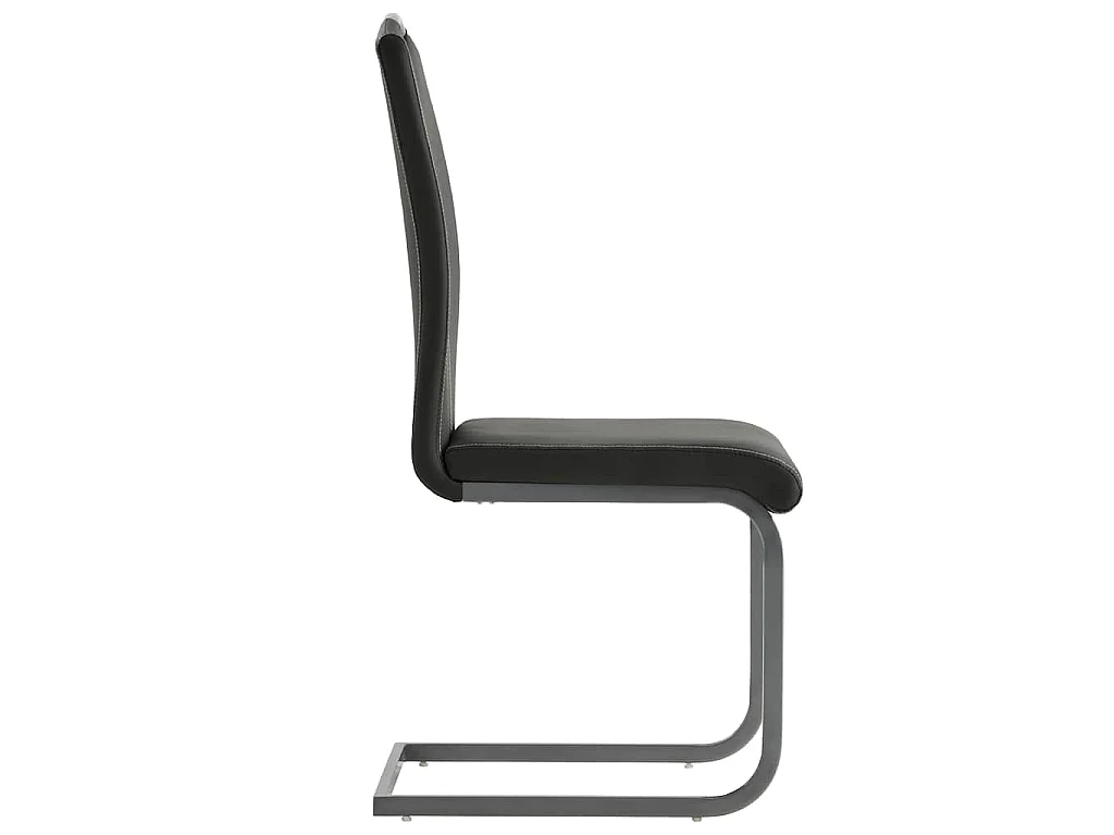 Sillas de comedor voladizas 4 unidades cuero sintético gris