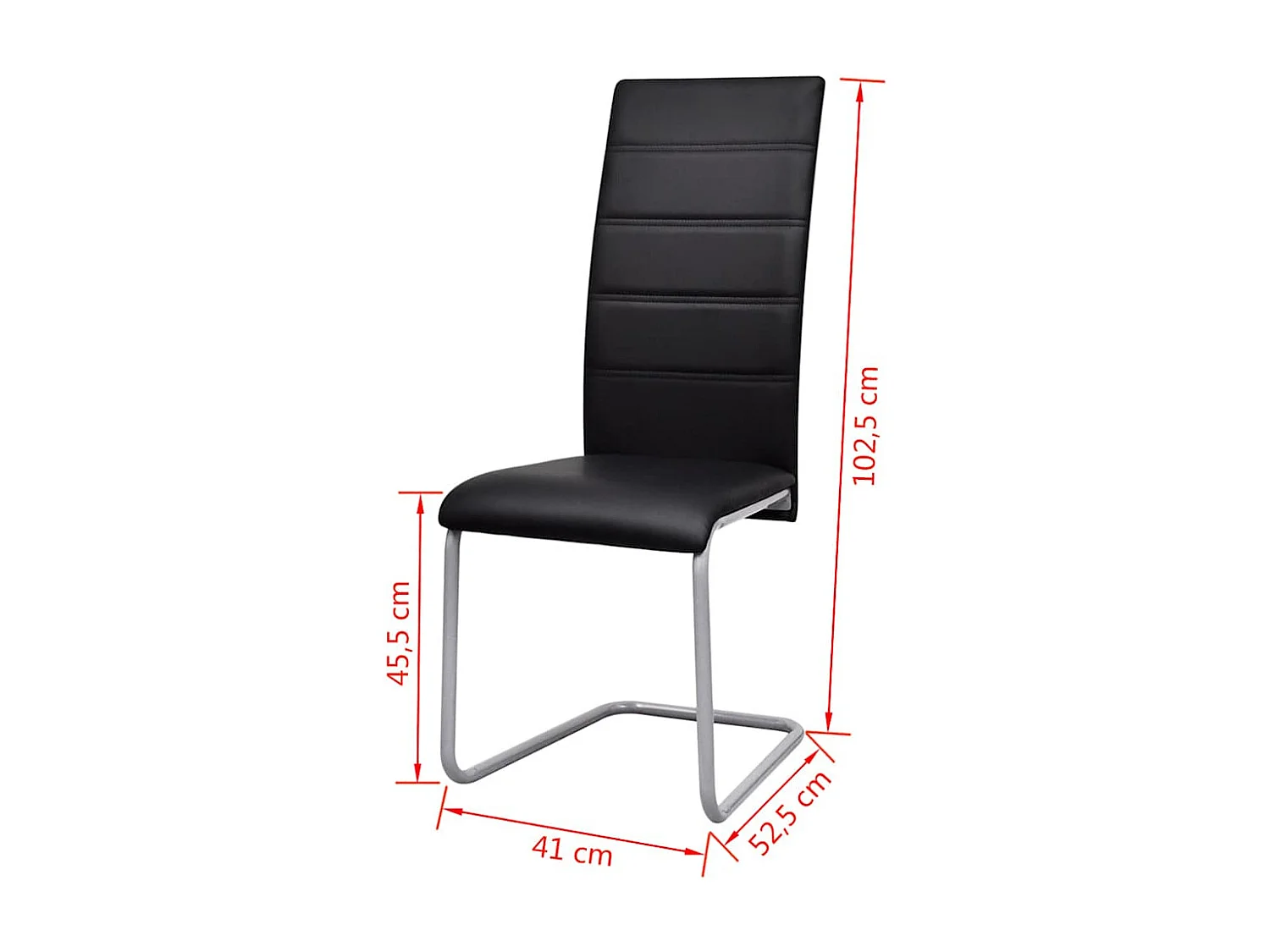 Eetkamerstoelen 2 st kunstleer zwart