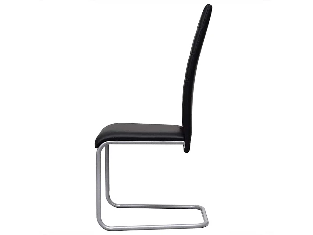 Eetkamerstoelen 2 st kunstleer zwart