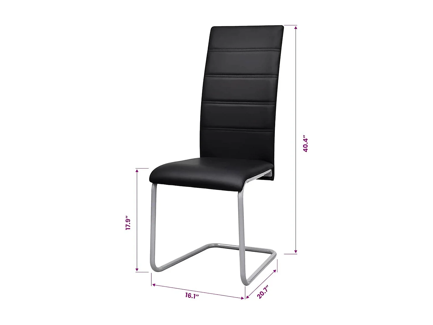 Eetkamerstoelen 2 st kunstleer zwart