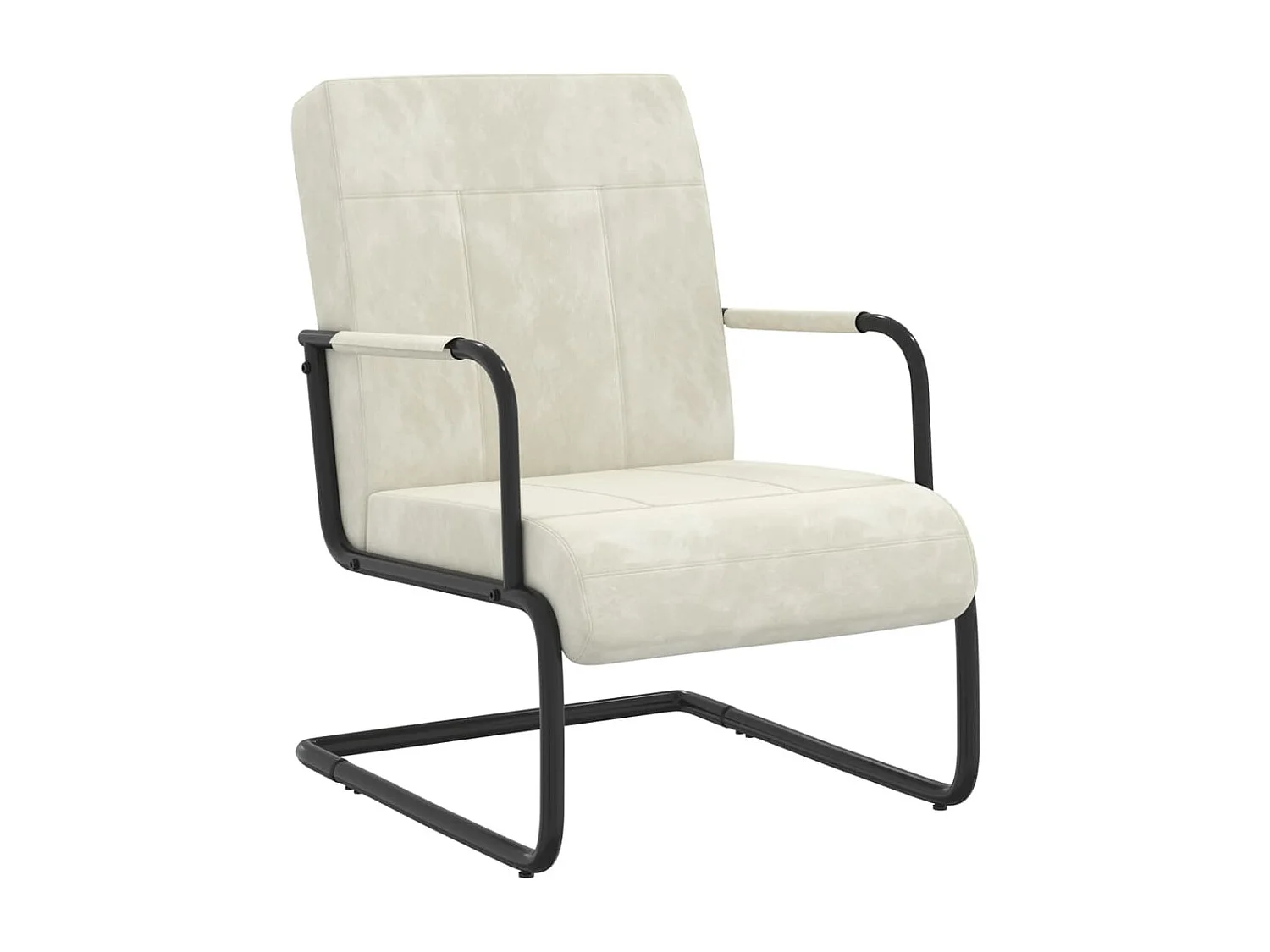 Silla voladiza de terciopelo blanco crema
