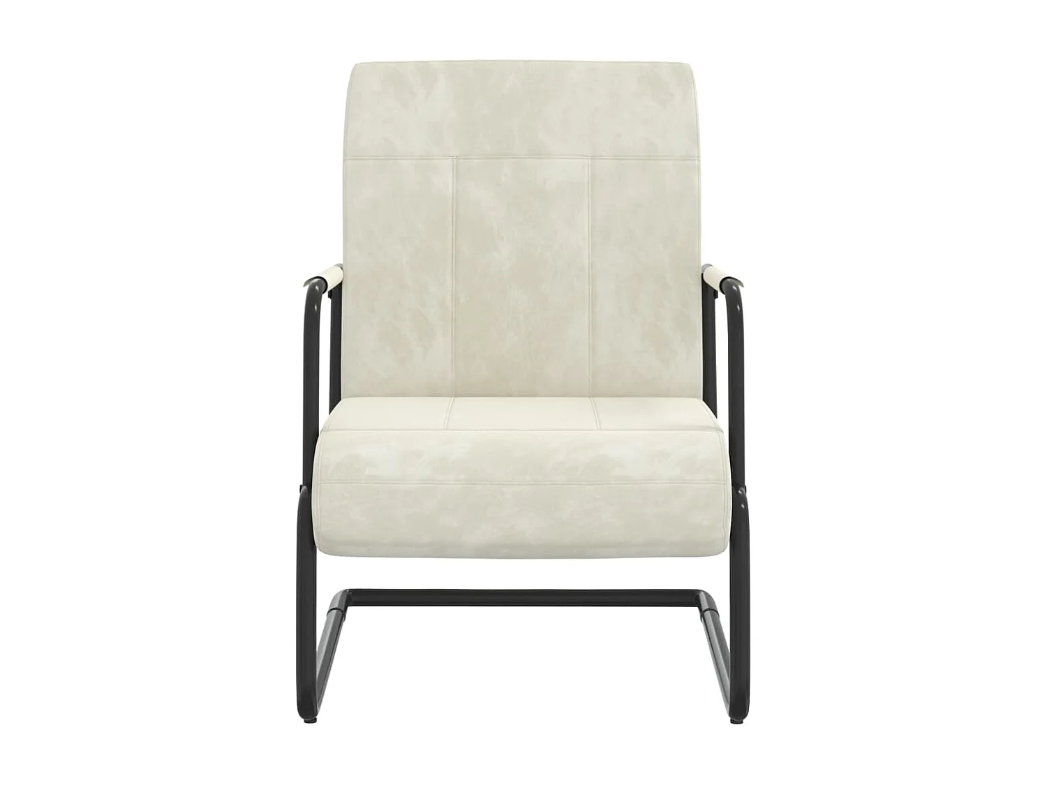 Silla voladiza de terciopelo blanco crema