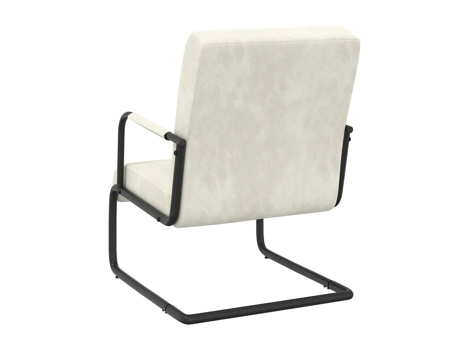 Cadeira cantilever veludo branco nata