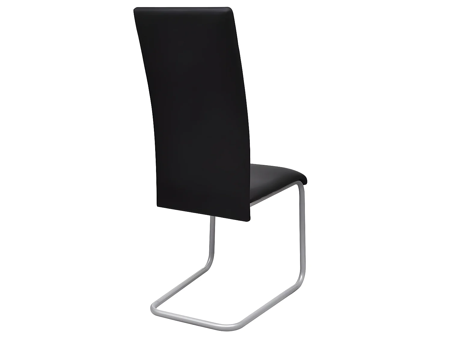 Chaises à manger cantilever lot de 4 noir similicuir