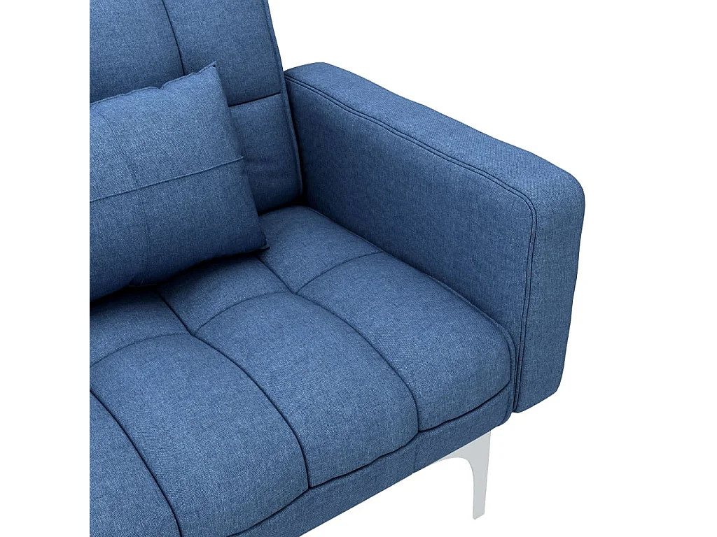 Sofá-cama tecido azul