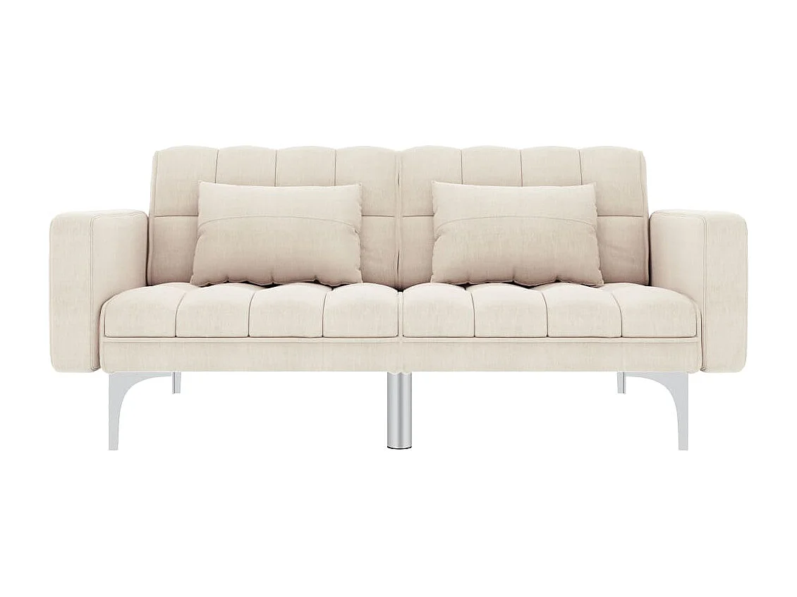 Schlafsofa Creme Stoff