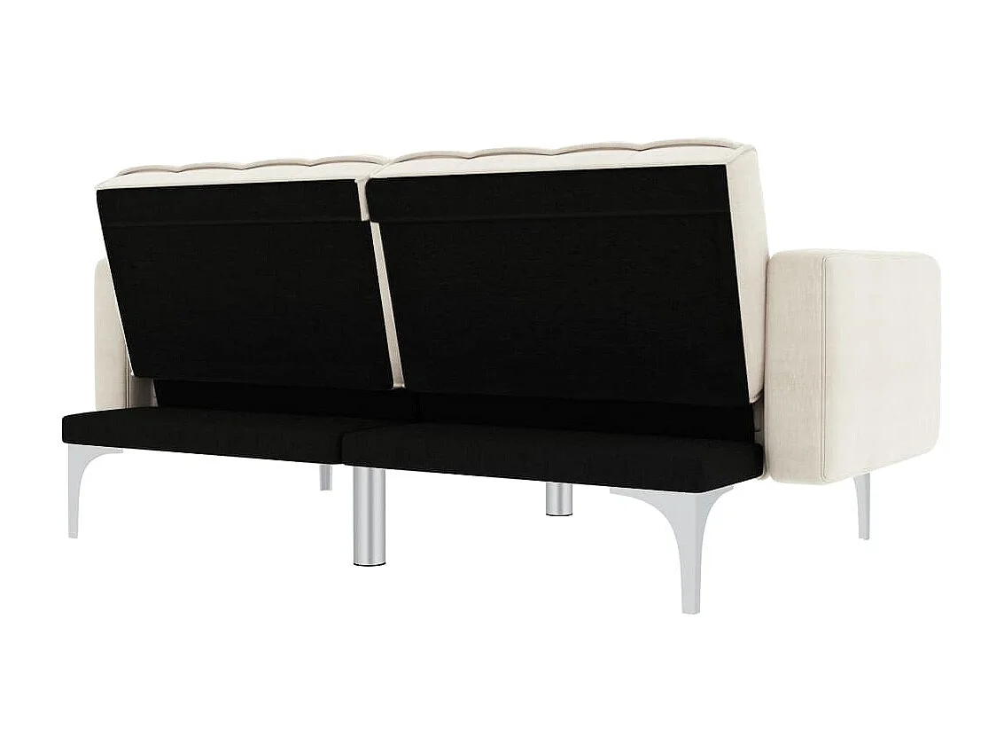 Schlafsofa Creme Stoff