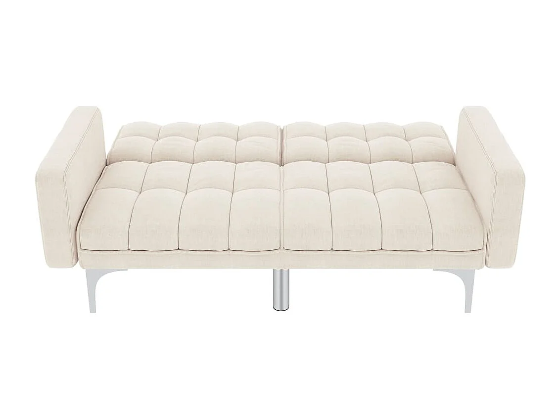 Schlafsofa Creme Stoff