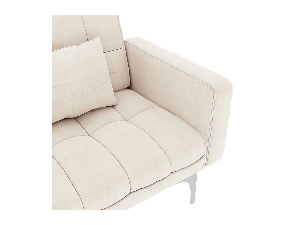 Sofá cama de tela color crema