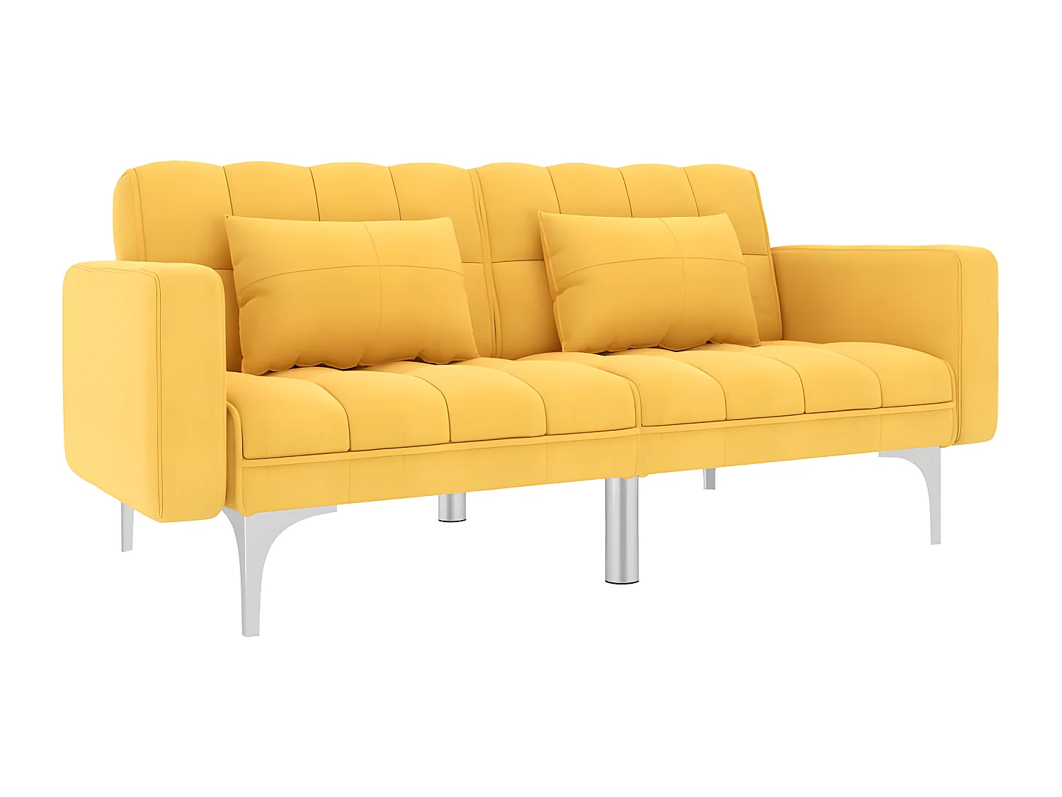 Sofá cama de tela amarillo