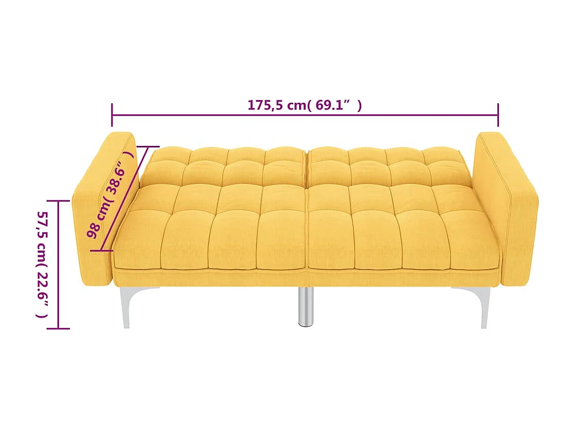 Sofá-cama tecido amarelo