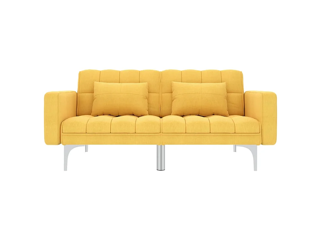Canapé convertible clic-clac 2 places en tissu jaune