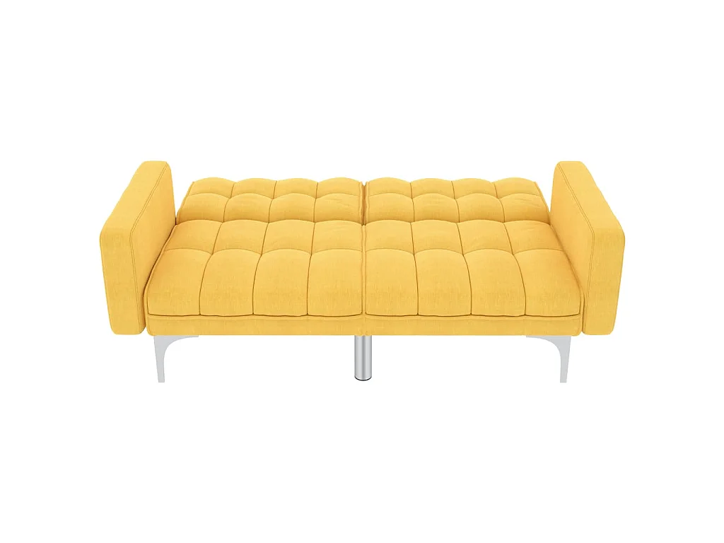 Canapé convertible clic-clac 2 places en tissu jaune
