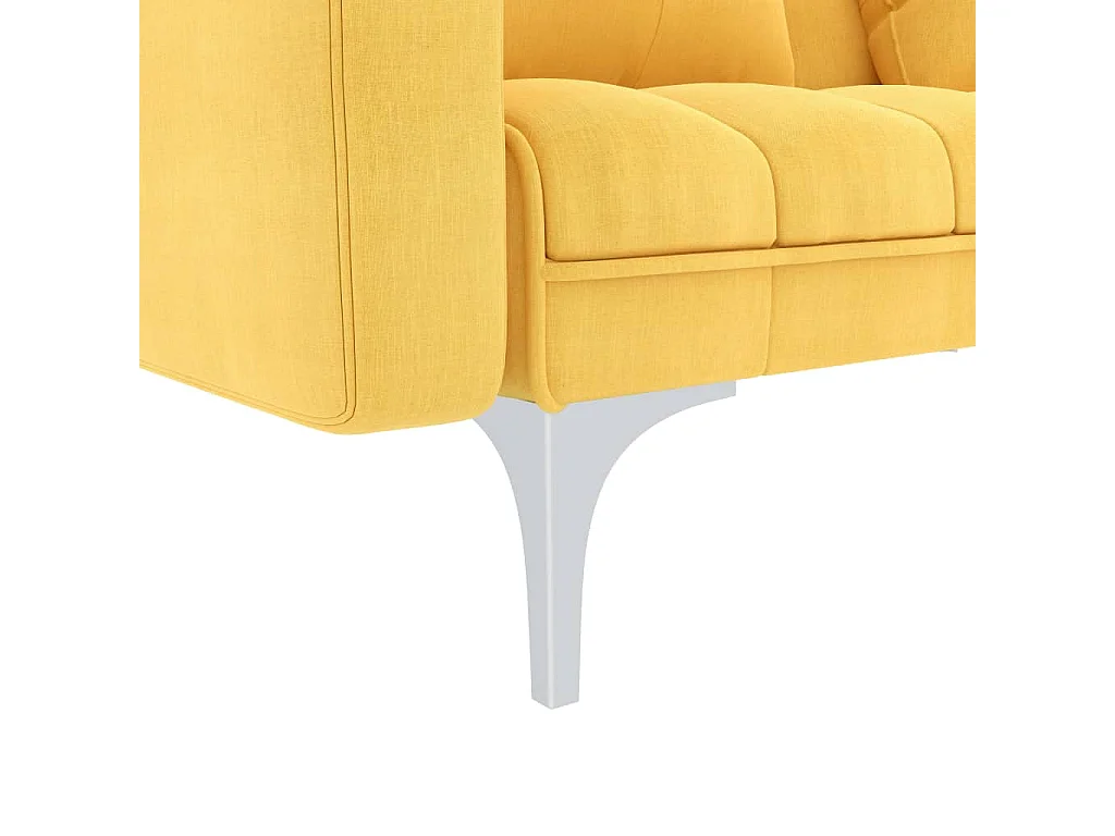 Canapé convertible clic-clac 2 places en tissu jaune