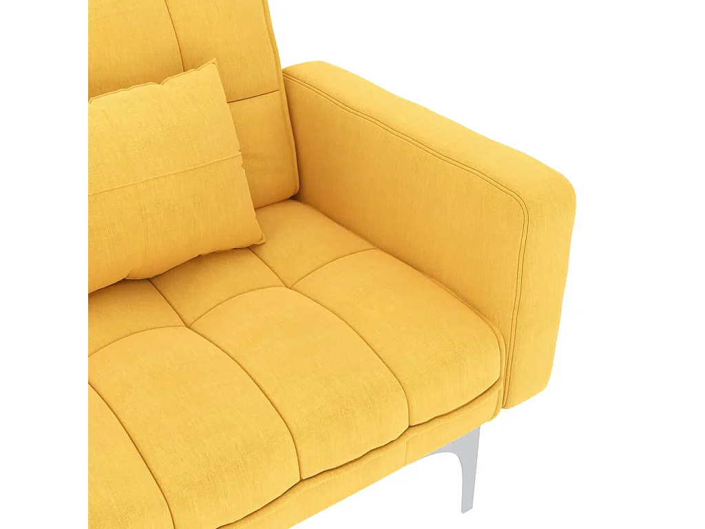 Canapé convertible clic-clac 2 places en tissu jaune
