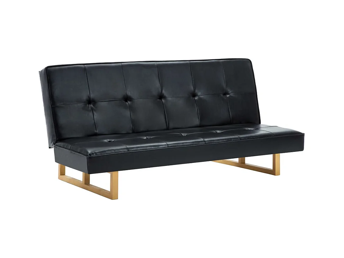 Slaapbank kunstleer zwart