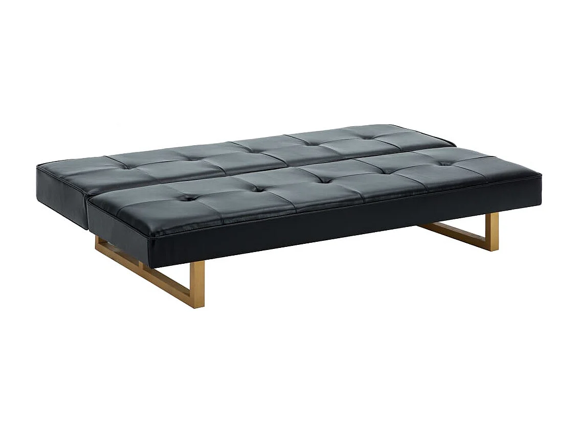Slaapbank kunstleer zwart