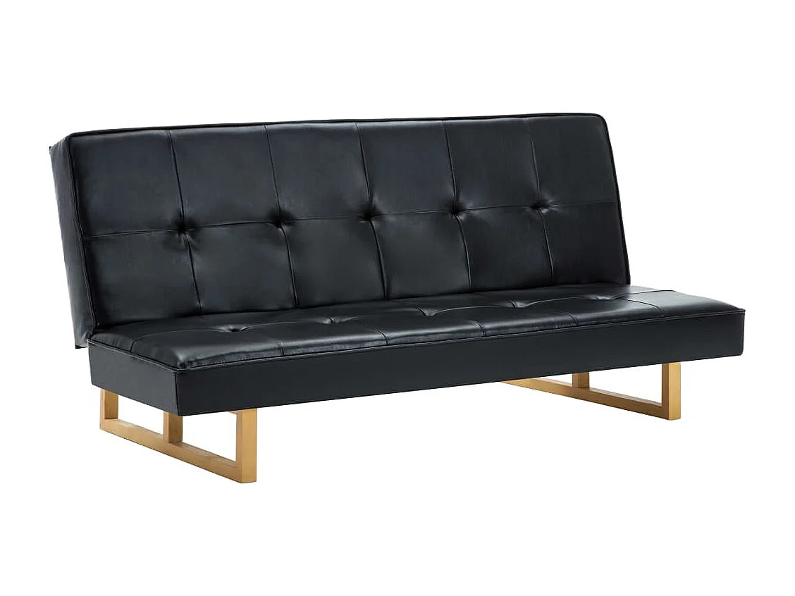 Divano Letto in Similpelle Nero