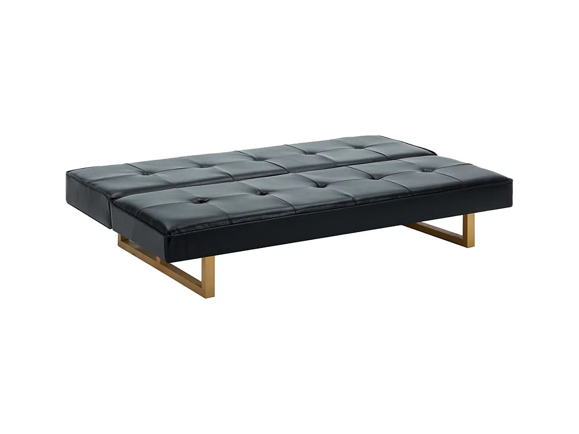 Divano Letto in Similpelle Nero