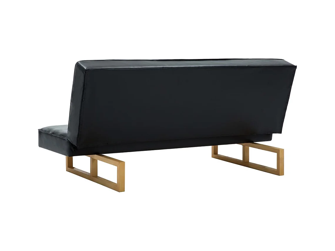 Divano Letto in Similpelle Nero