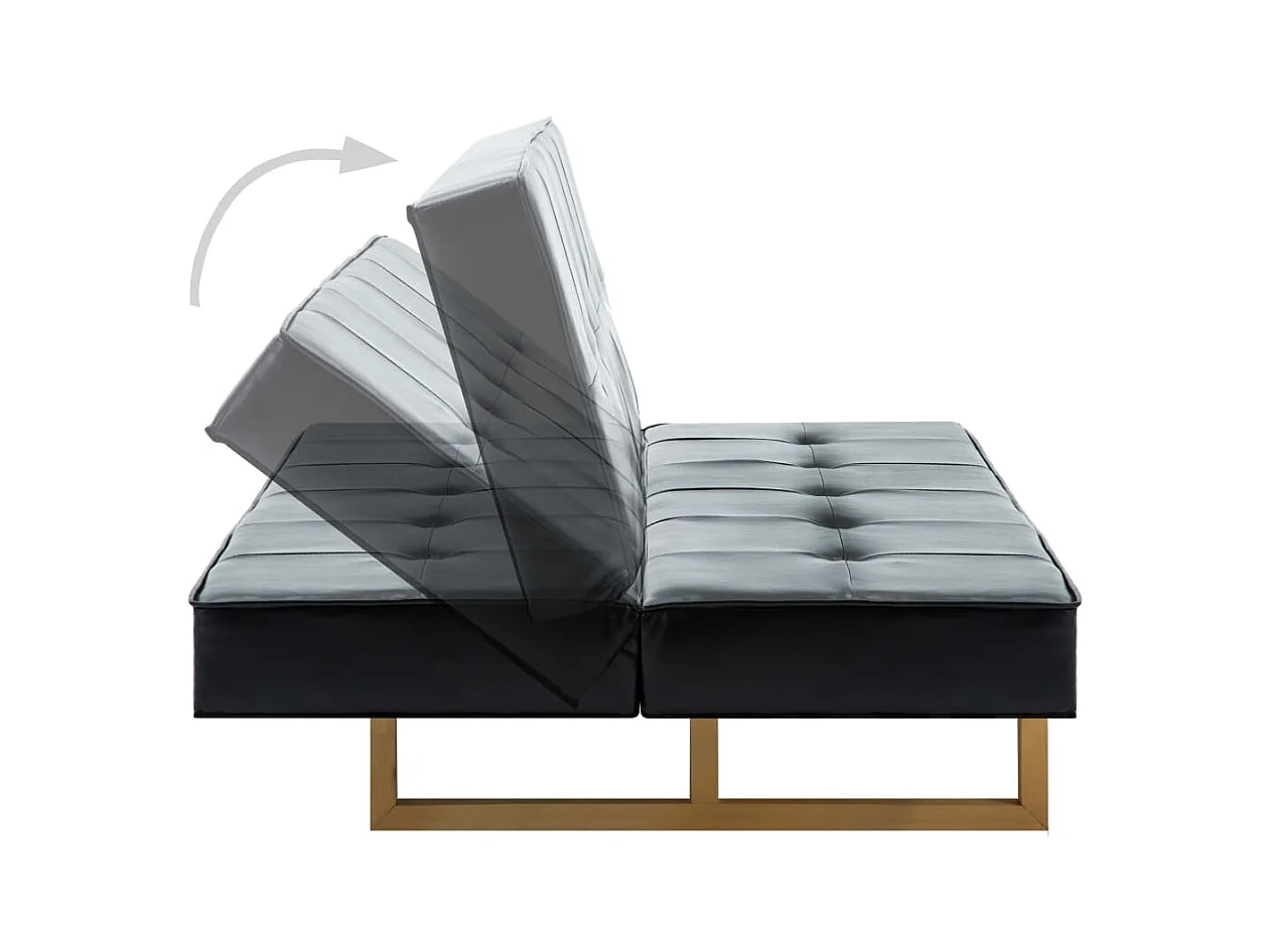 Divano Letto in Similpelle Nero