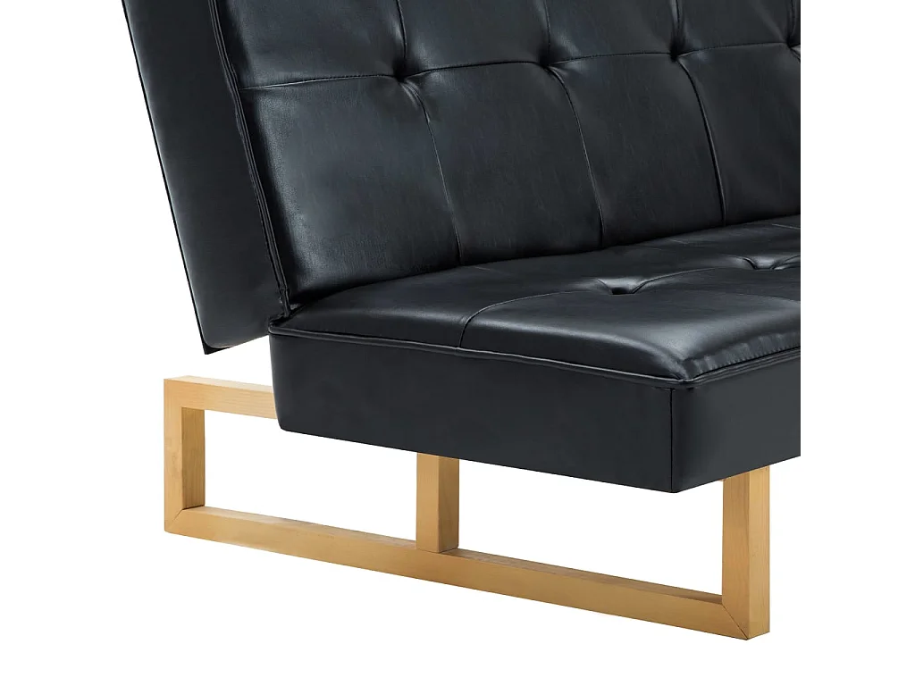 Divano Letto in Similpelle Nero