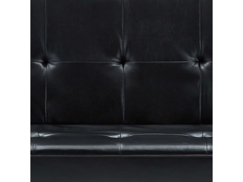 Divano Letto in Similpelle Nero