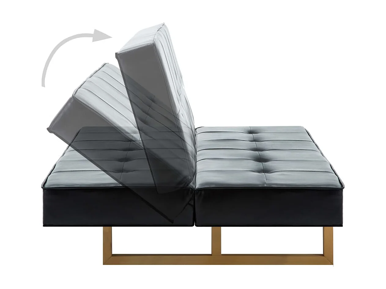 Canapé-lit Similicuir Noir