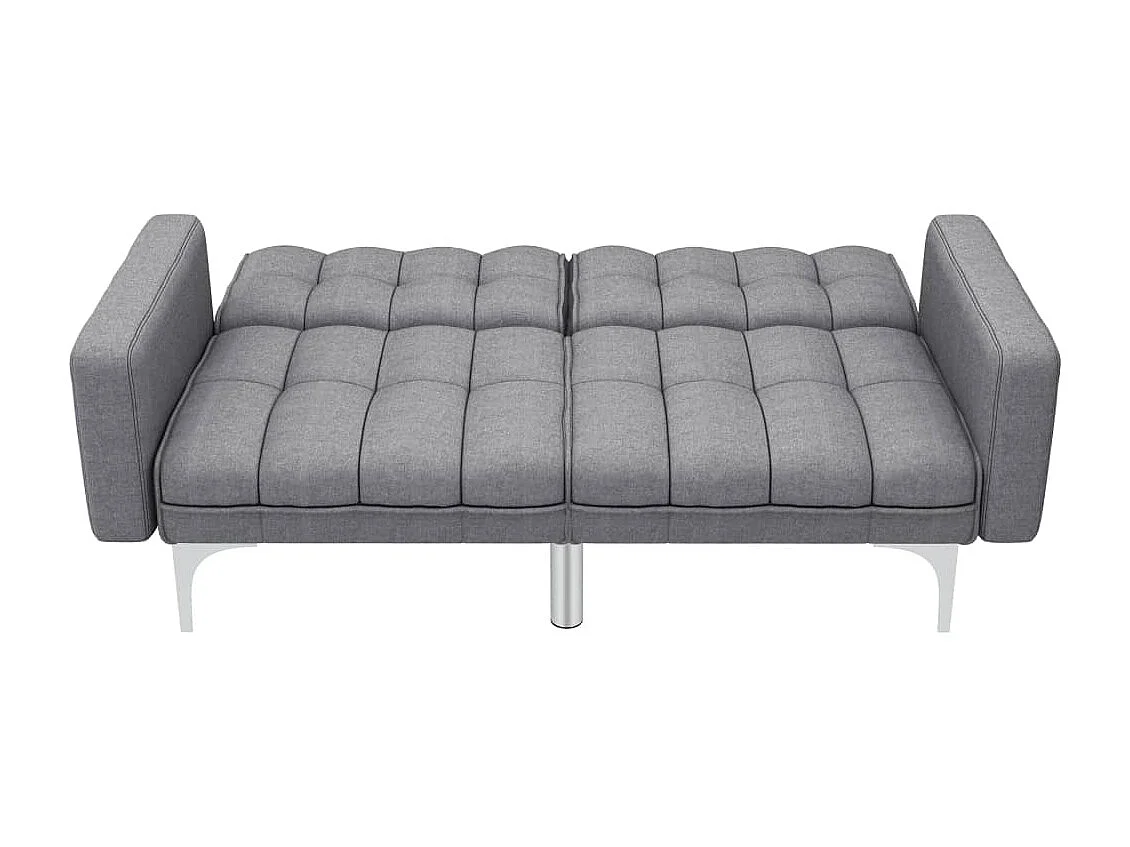 Sofá-cama em tecido cinzento-claro