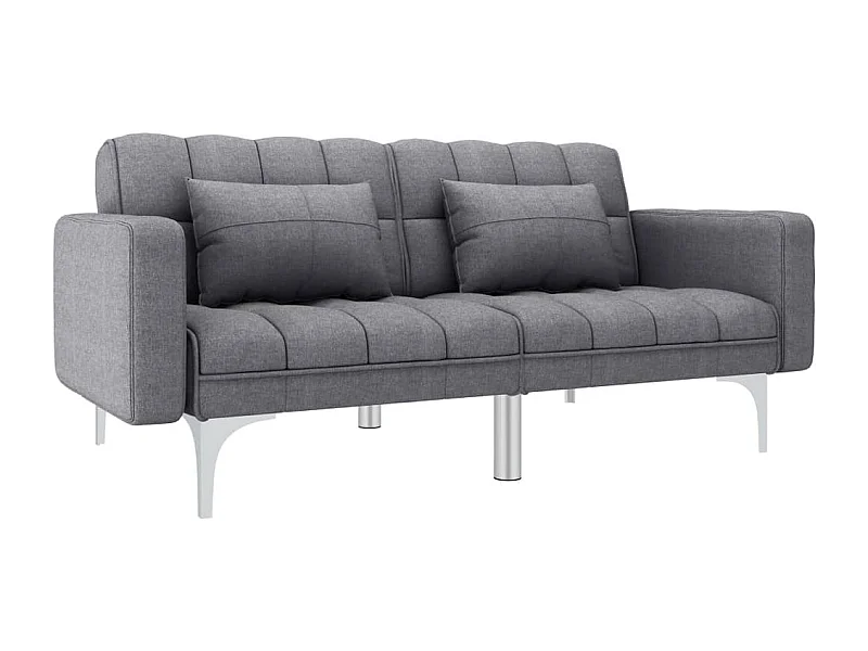 Sofá-cama em tecido cinzento-claro