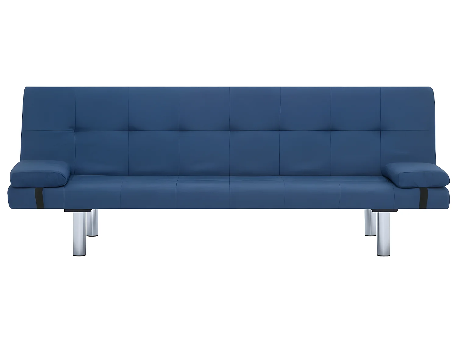 Canapé-lit avec deux oreillers Bleu Polyester