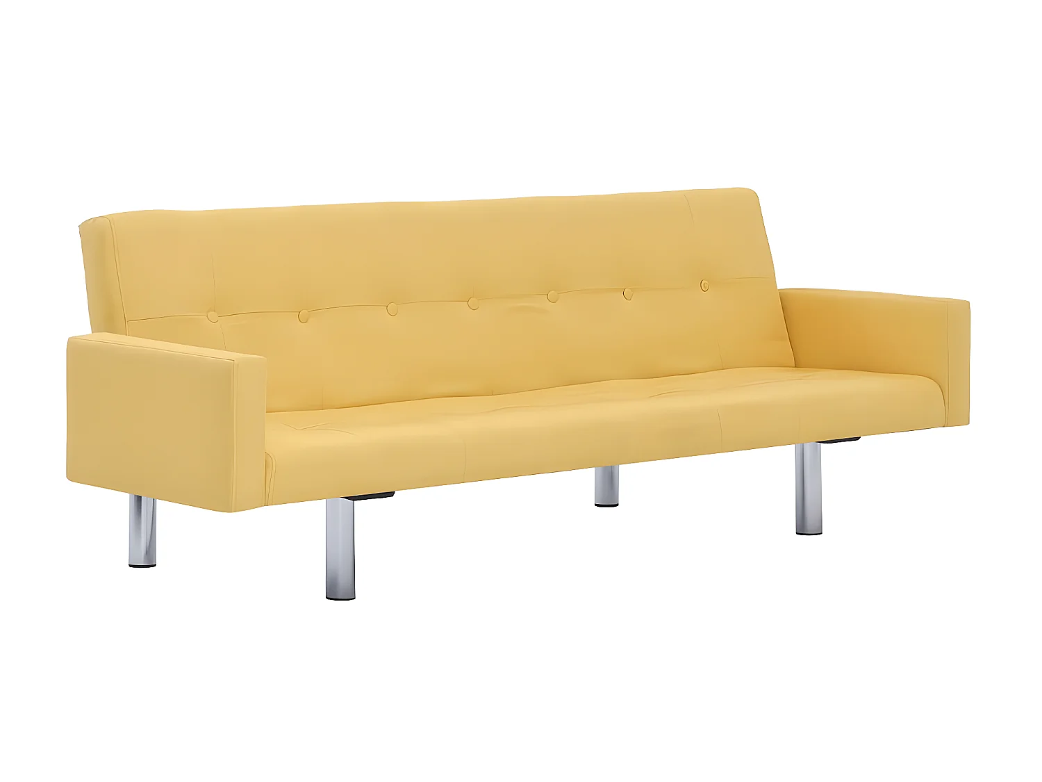 Canapé-lit avec accoudoir Jaune Polyester