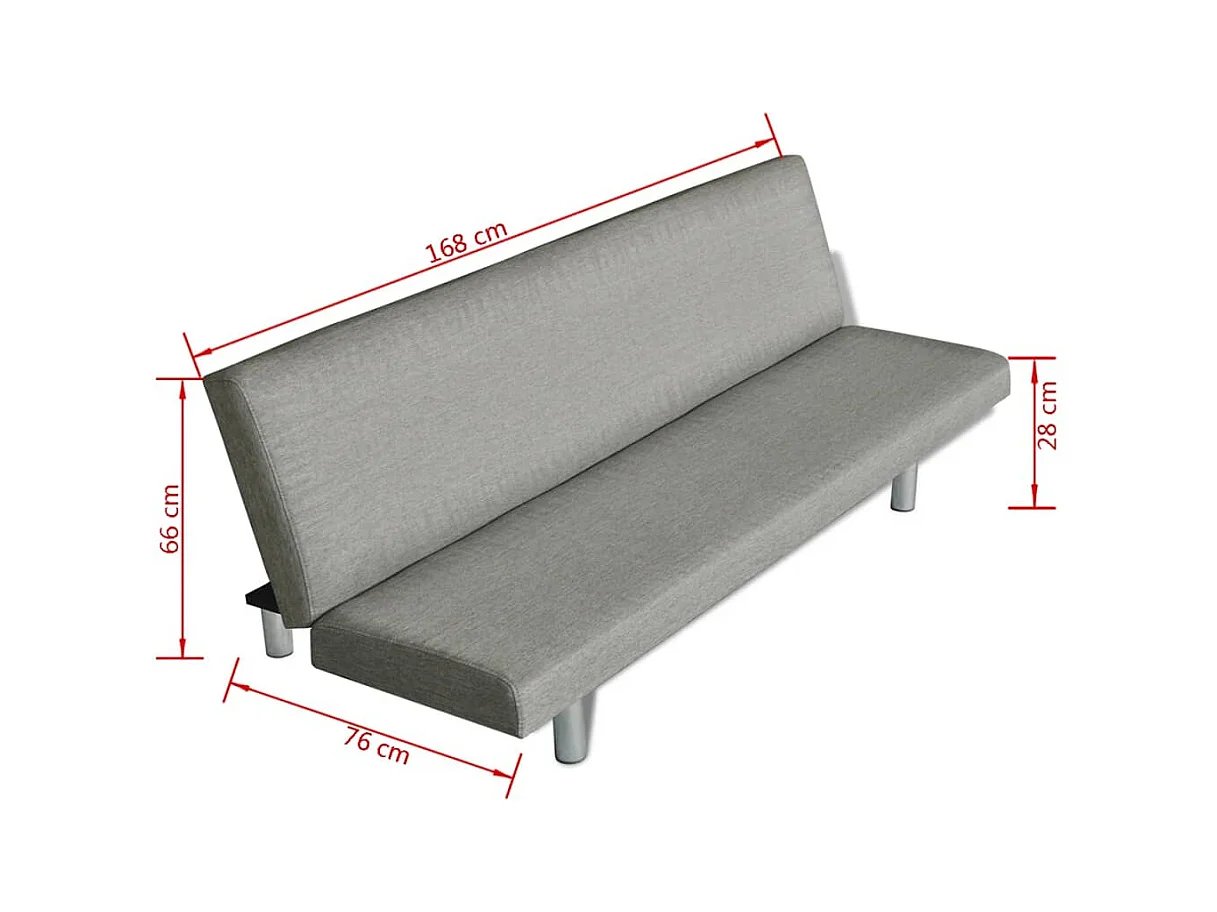 Slaapbank polyester grijs