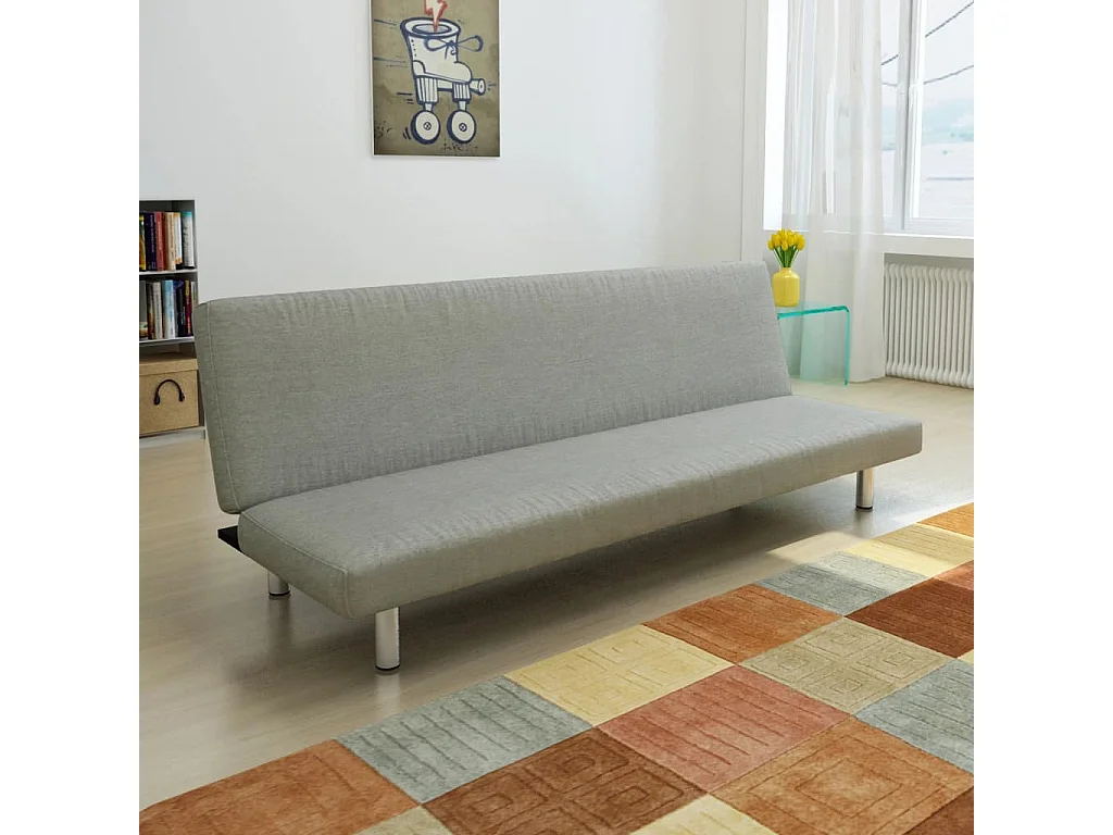 Divano Letto Grigio in Poliestere