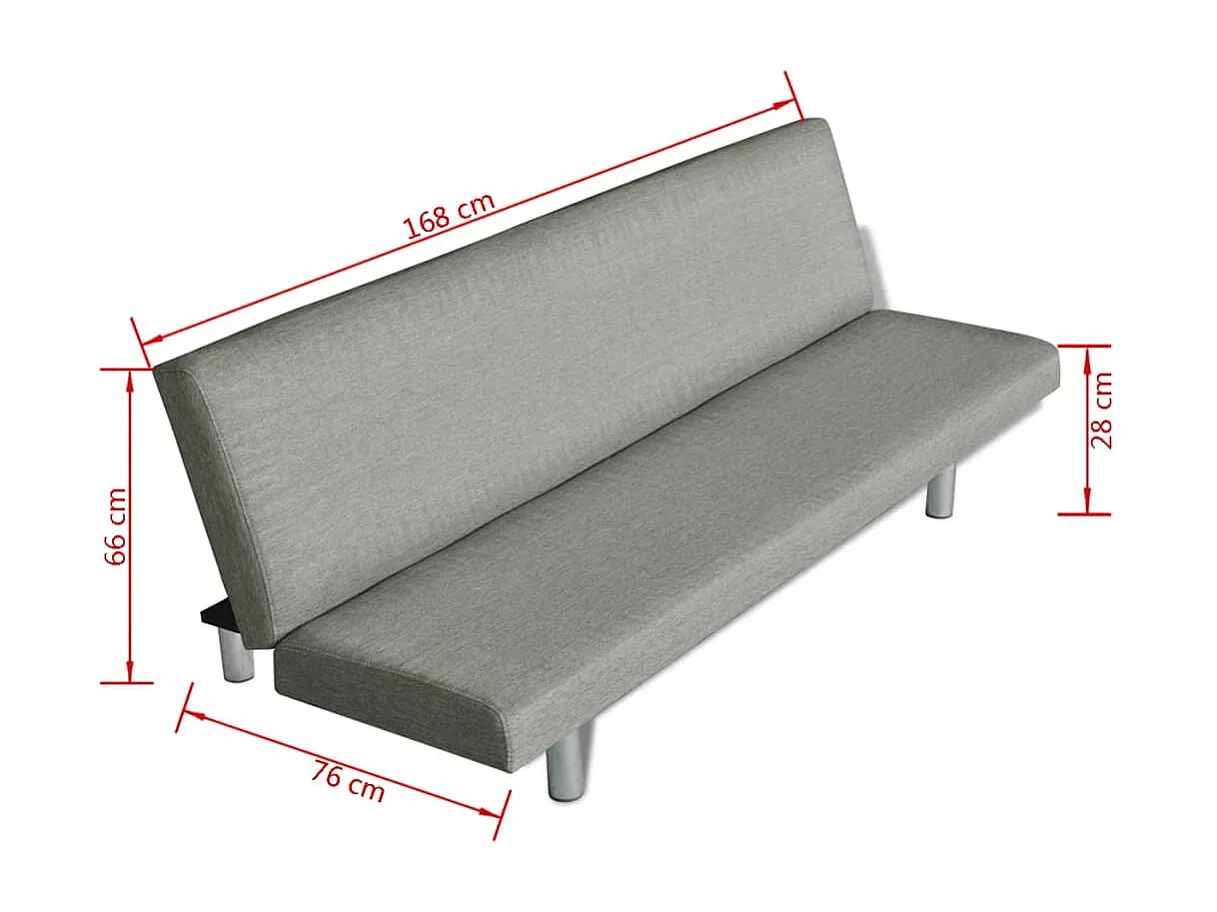 Divano Letto Grigio in Poliestere