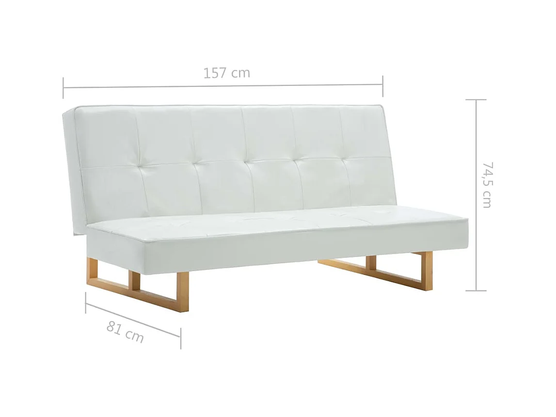 Canapé-lit Similicuir Blanc