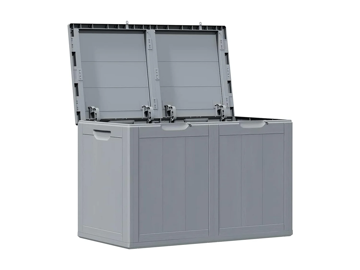 Garten-Aufbewahrungsbox 180 L Grau PP-Holzoptik