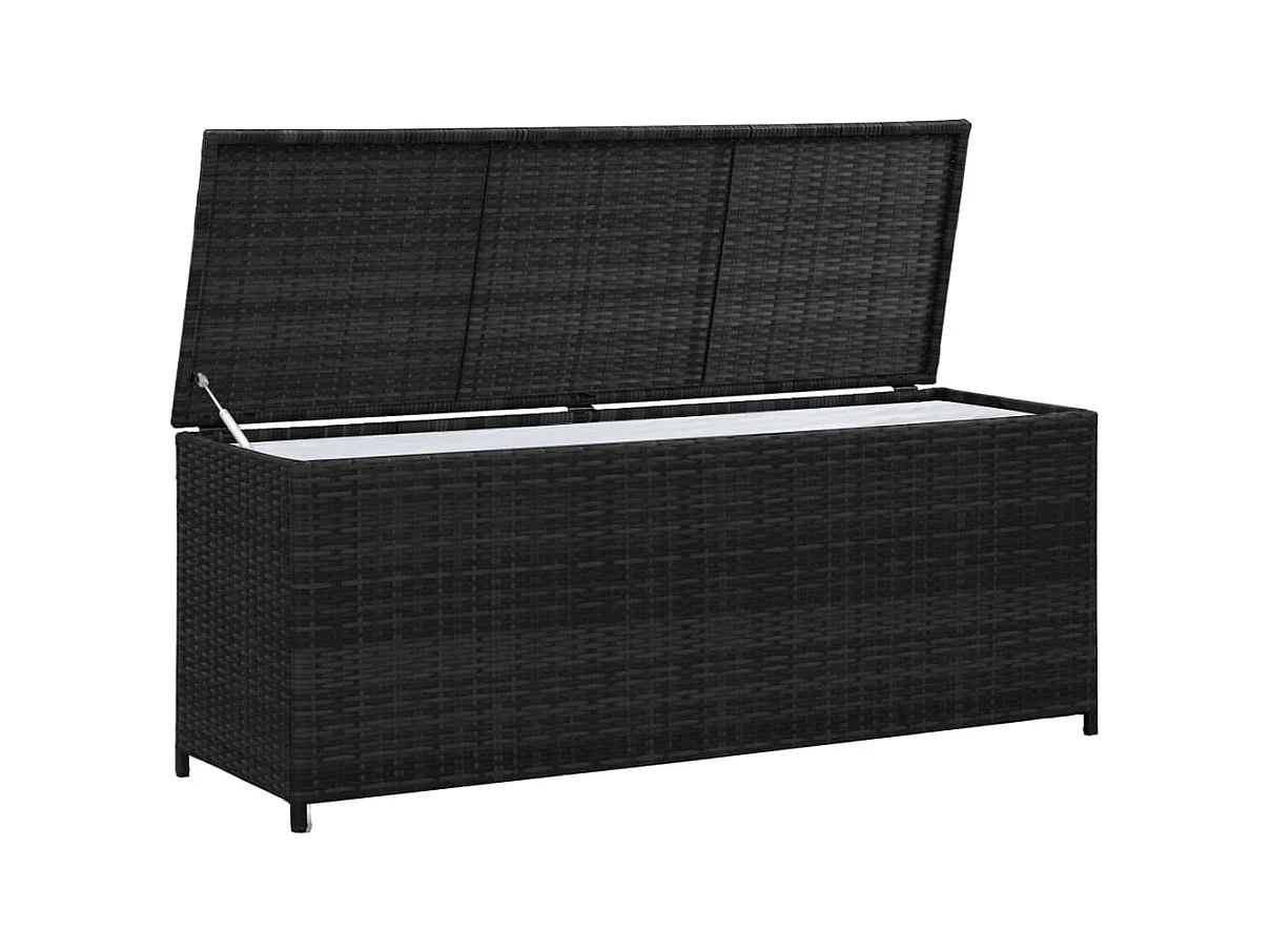 Garden-Auflagenbox Schwarz 150x50x60 cm Poly Rattan