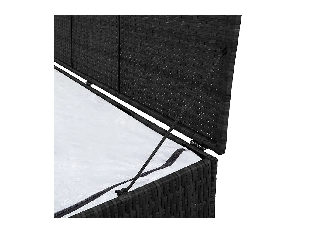 Garden-Auflagenbox Schwarz 150x50x60 cm Poly Rattan