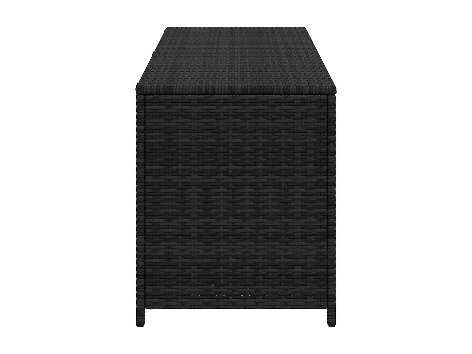 Boîte de rangement de jardin noir 150x50x60 cm résine tressée