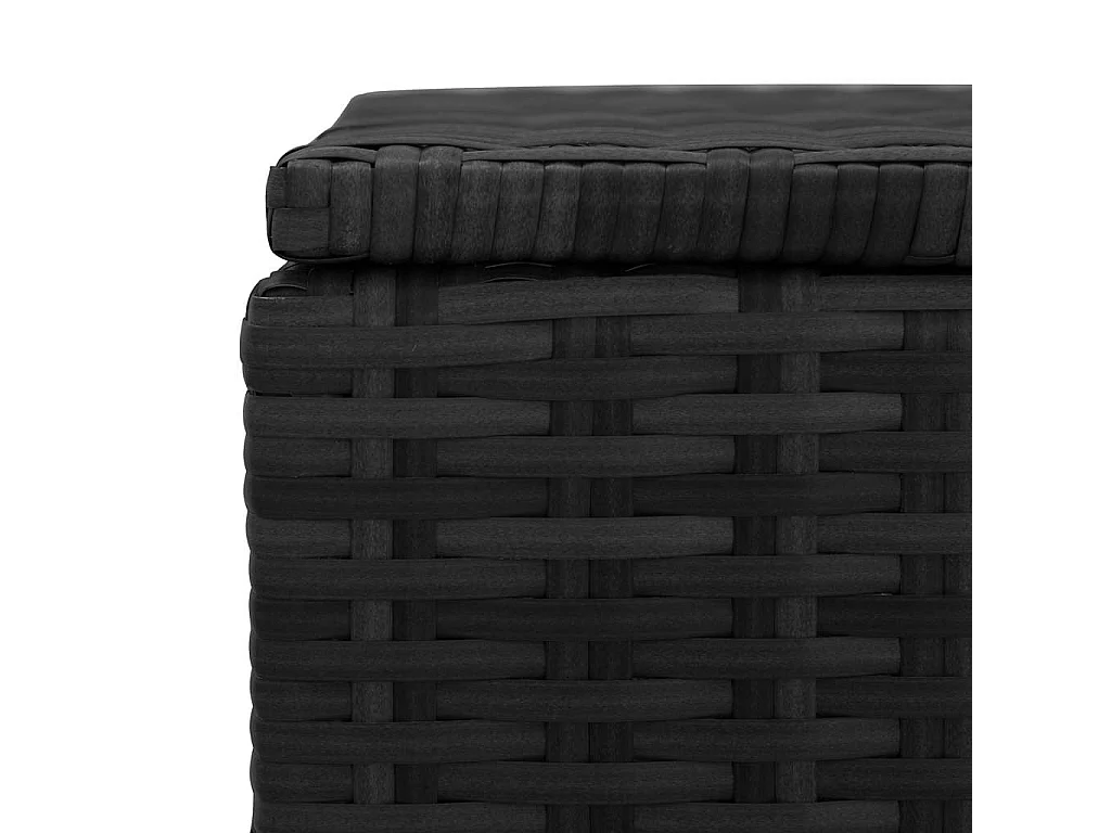 Boîte de rangement de jardin noir 150x50x60 cm résine tressée