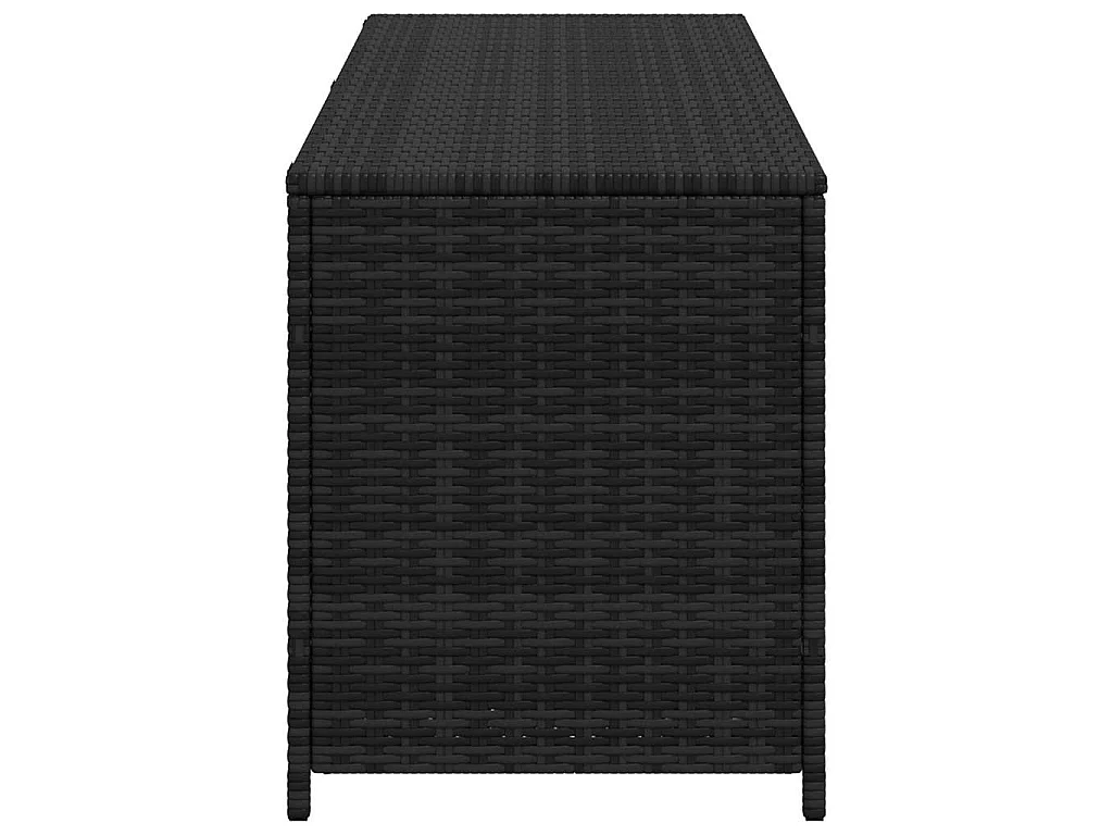 Caixa de arrumação para jardim 150x50x60 cm vime PE preto